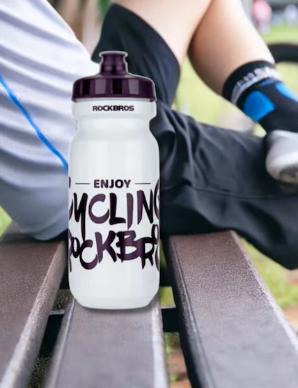 Sticla apa alba 600 ml RockBros pentru bicicleta, bidon sport din plastic, greutate 85 g, compatibila cu suport standard pentru bicicleta [5]