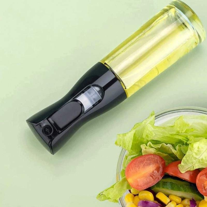 Sticla cu pulverizator pentru ulei, otet, lichide, universal, capacitate 200 ml, 20.5 x 6 cm, negru [13]