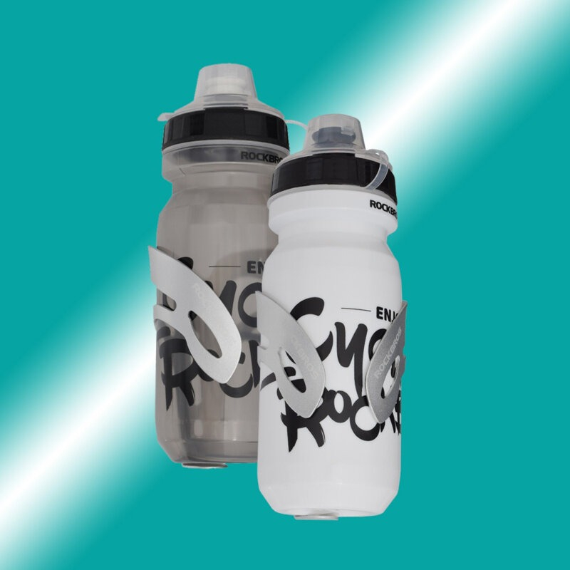 Sticla de apa pentru bicicleta, 600 ml, 20 cm, compatibila cu suporturi de dimensiune standard, alb [5]