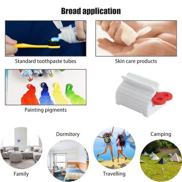 Dispozitiv manual pentru stors pasta de dinti, vopsea, produse cosmetice, plastic, 5.5 x 4 cm, albastru [2]