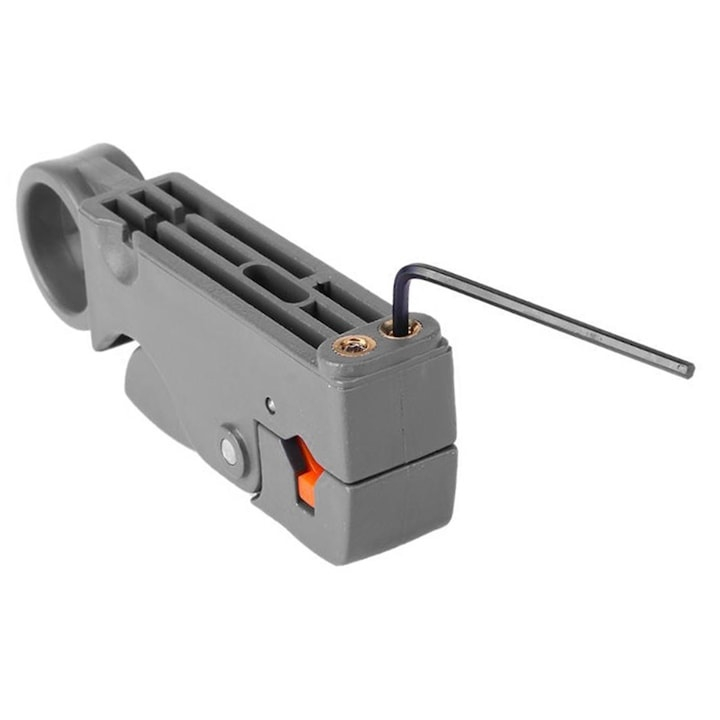 Stripper cablu coaxial Dodaco, dezizolator reglabil 4/6/8/12 mm, gri, 10x3x2 cm [2]