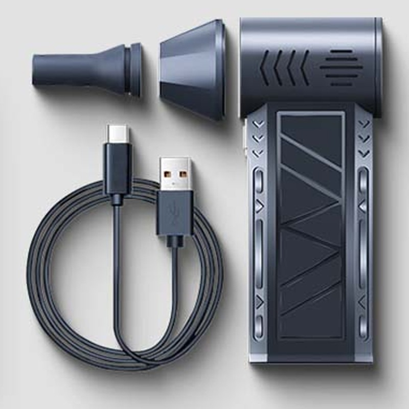 Suflanta aer, portabila, 130000 RPM, 52 m/s, iluminare LED, negru [3]