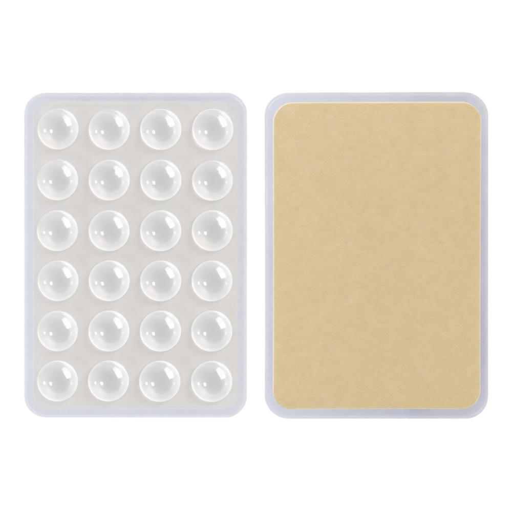 Suport adeziv transparent 8 x 5,5 x 1 cm pentru telefon, silicon cu 24 ventuze [2]