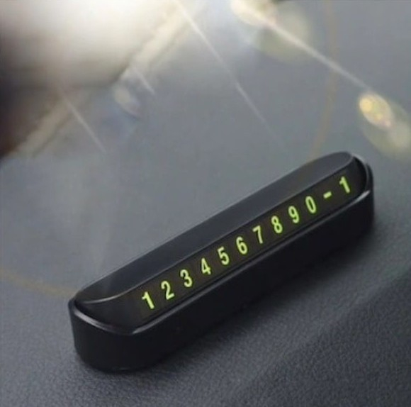 Suport afisaj numar telefon auto pentru parcare temporara, magnetic, ascundere rapida, fixare 3M, negru, 13 cm [3]