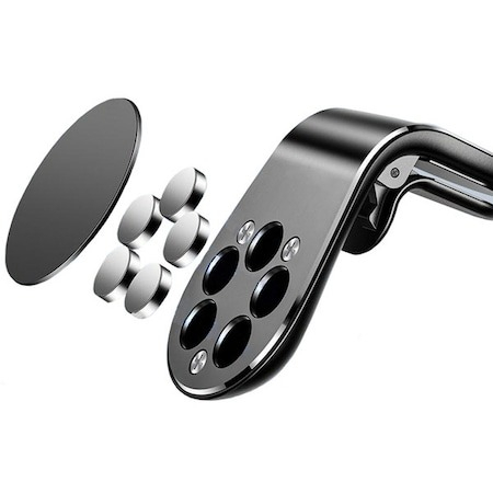 Suport Telefon pentru masina Magnetic, Fixare pe Grila de Ventilatie Auto, Negru [4]