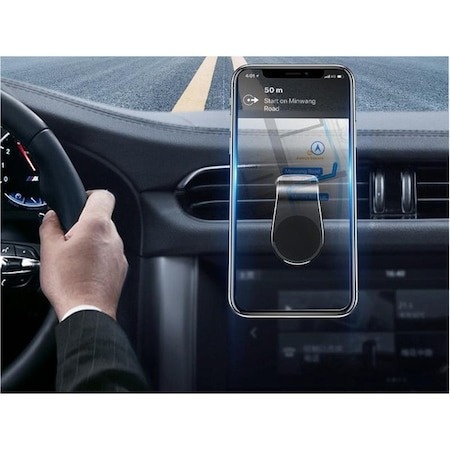 Suport Telefon pentru masina Magnetic, Fixare pe Grila de Ventilatie Auto, Negru [3]