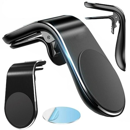 Suport Telefon pentru masina Magnetic, Fixare pe Grila de Ventilatie Auto, Negru [2]
