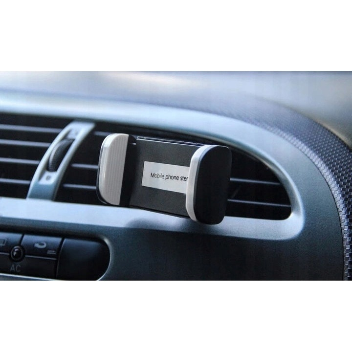 Suport auto pentru telefon, reglabil, prindere pe aeroterma, rotire 360°, compatibil universal, design compact, negru [9]