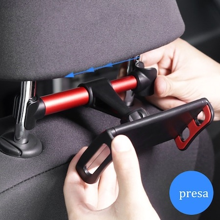 Suport auto telefon reglabil prindere pe tetiera - Rosu/Negru [6]