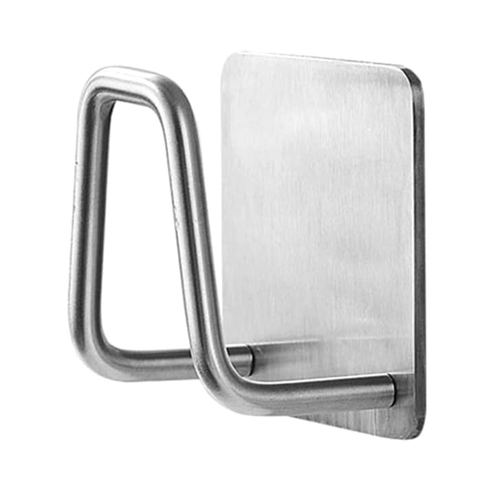 Suport autoadeziv pentru burete, universal, otel inoxidabil, rezistent la apa, 5x5 cm, argintiu – carlig multifunctional pentru bucatarie si baie [1]