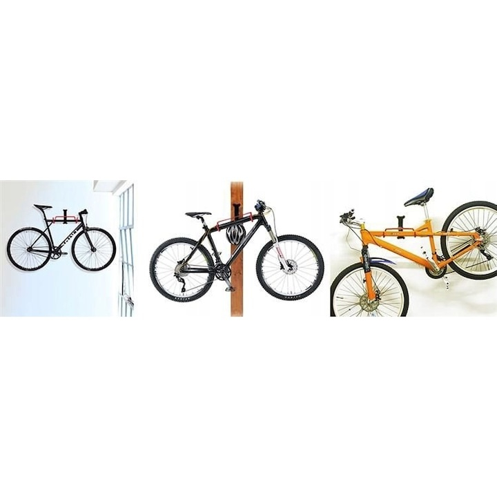 Suport bicicleta de perete din metal, carlig cauciucat, montare cu ancore, pentru 1 bicicleta [4]