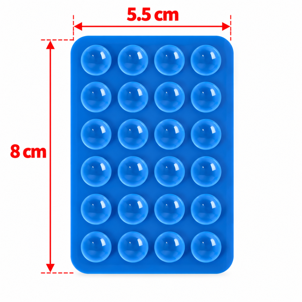 Suport cu ventuze albastru 8 x 5,5 x 1 cm pentru smartphone, silicon flexibil [3]