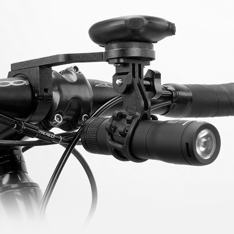 Suport de lanterna/cronometru pentru bicicleta, 117 x 51 x 25 mm, aluminiu/plastic, negru [4]