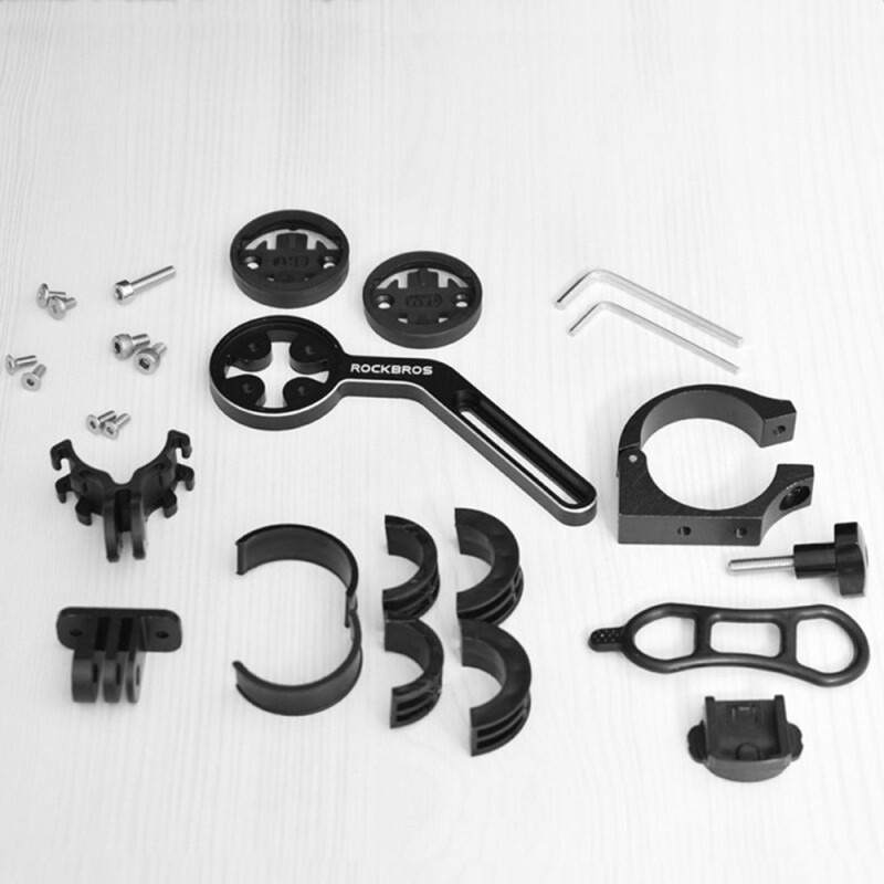 Suport de lanterna/cronometru pentru bicicleta, 117 x 51 x 25 mm, aluminiu/plastic, negru [2]