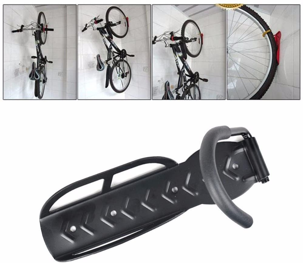 Suport de perete pentru bicicleta, suspendabil, cu protectie pentru bara de prindere, 25.5 x 7 x 13 cm, negru – solutie practica pentru depozitare eficienta si sigura [13]