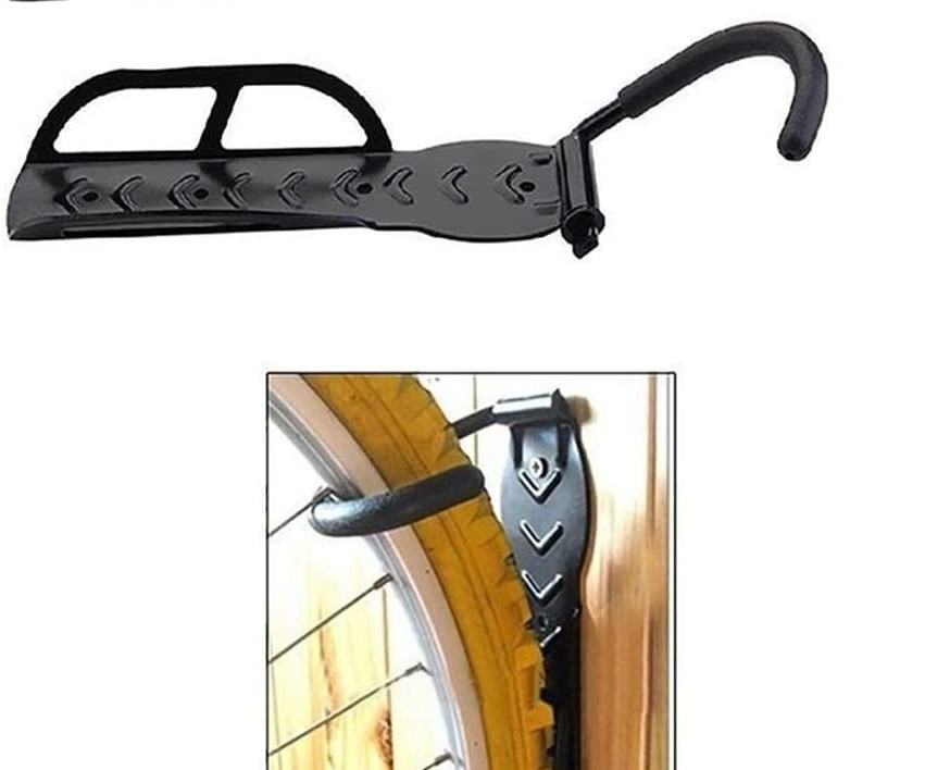 Suport de perete pentru bicicleta, suspendabil, cu protectie pentru bara de prindere, 25.5 x 7 x 13 cm, negru – solutie practica pentru depozitare eficienta si sigura [12]