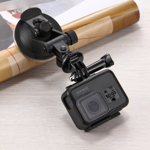 Suport de prindere auto, cu ventuza, pentru camere video sport, compatibil cu GoPro, plastic, negru [9]