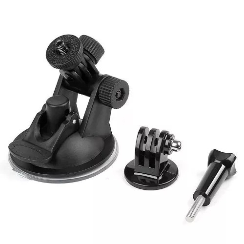 Suport de prindere auto, cu ventuza, pentru camere video sport, compatibil cu GoPro, plastic, negru [6]