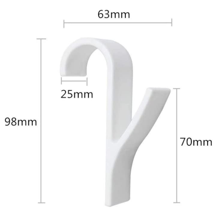 Suport de prosoape si haine, pentru calorifer, plastic, 9.8 cm, alb [6]