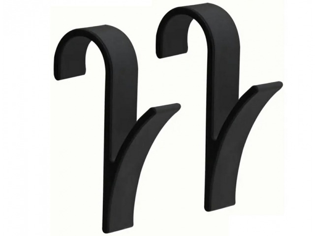 Suport de prosoape si haine, pentru calorifer, plastic, 9.8 cm, negru [7]