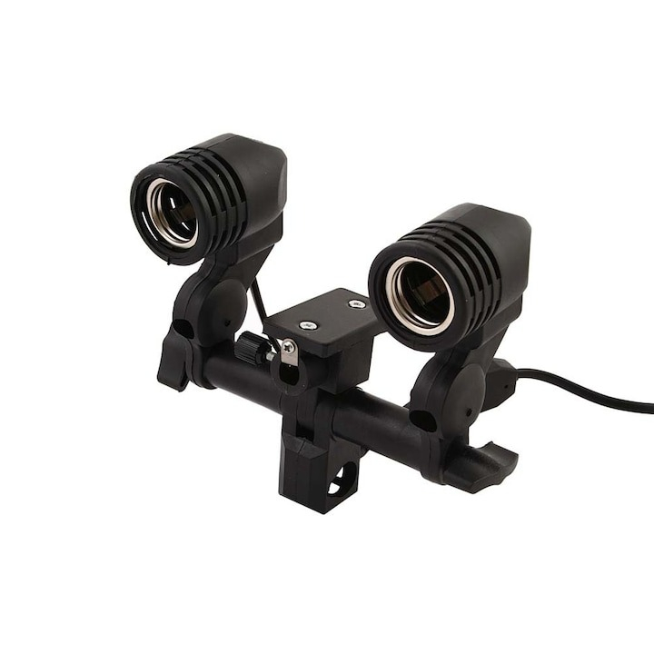 Suport dublu bec tip fasung, soclu E27 cu adaptor, lumini, microfon, umbrele foto [2]