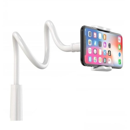 Suport flexibil pentru telefon si tableta, cap rotativ, prindere reglabila, lungime 70 cm - Alb [5]