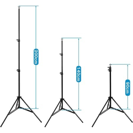 Suport foto studio reglabil 2x3m, clesti inclusi + 3 panze de  fundal multicolore 2x3m [6]