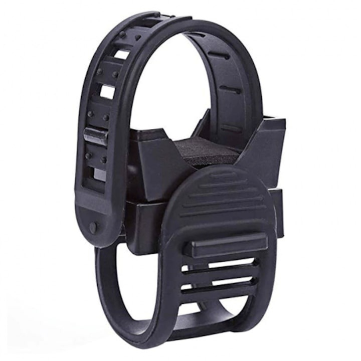 Suport lanterna pentru bicicleta, flexibil, reglabil, 8 x 4.5 cm, negru [4]