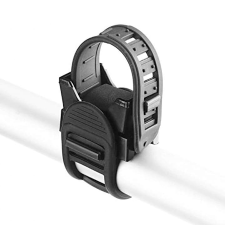 Suport lanterna pentru bicicleta, flexibil, reglabil, 8 x 4.5 cm, negru [2]