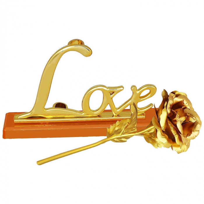 Suport Love special dedicat pentru sustinerea trandafirilor suflati cu aur de 24K [3]