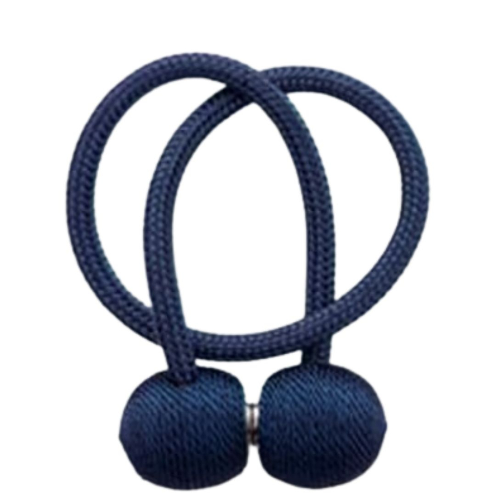 Suport magnetic pentru perdele, snur decorativ impletit, 44 cm, bleumarin, magnet puternic [3]