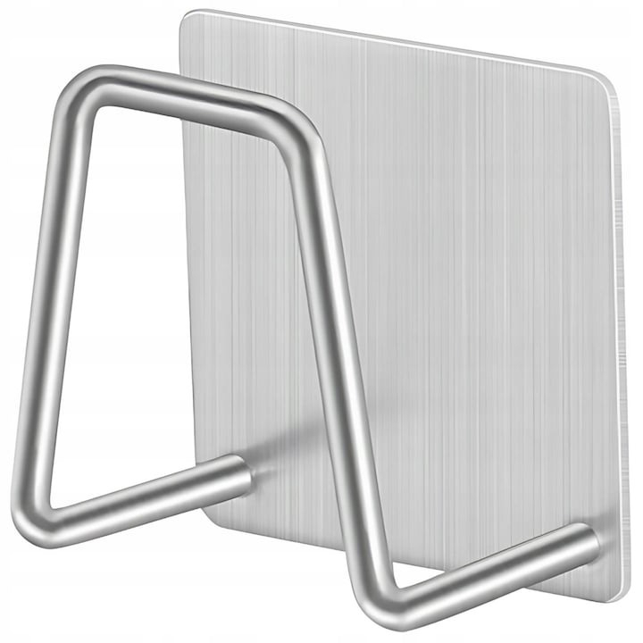 Suport pentru burete de bucatarie, adeziv, inox, argintiu, 4.5 x 4.5 x 3 cm [7]