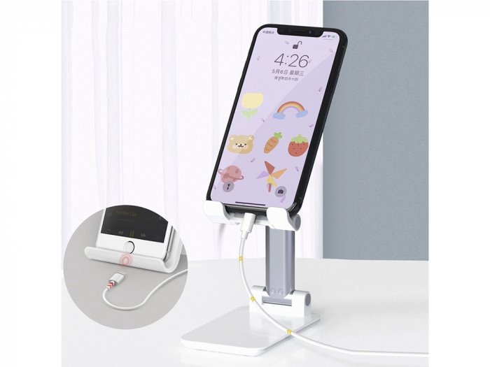 Suport pliabil universal pentru telefoane si tablete de pana la 10 inch - Alb [7]