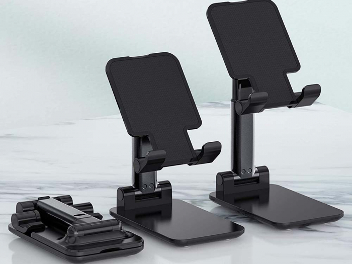 Suport pliabil universal pentru telefoane si tablete de pana la 10 inch - Negru [4]
