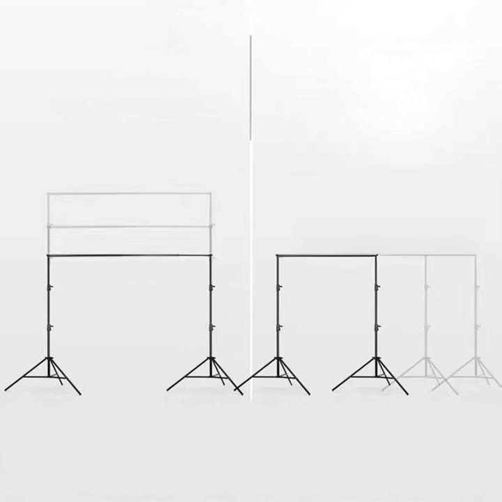 Suport portabil pentru fundal foto, kit complet cu 2 trepiede reglabile, bara transversala modulara si cleme, husa transport inclusa, ideal pentru studio si exterior [3]