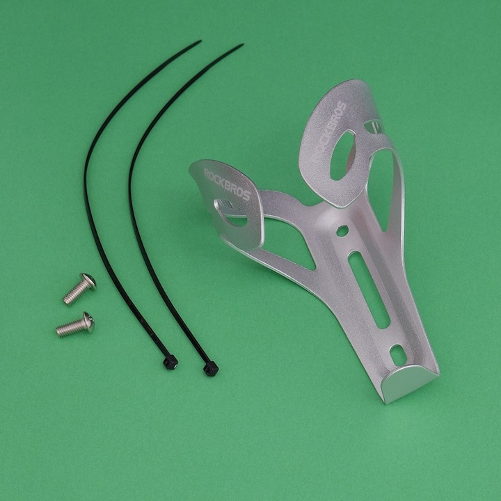 Suport sticla pentru bicicleta, aluminiu, 120 mm, argintiu [2]