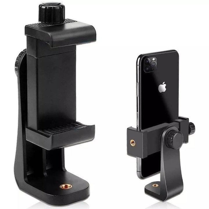 Suport telefon 360° cu menghina,2x filet universal 1/4, prindere universala si telecomanda bluetooth [2]