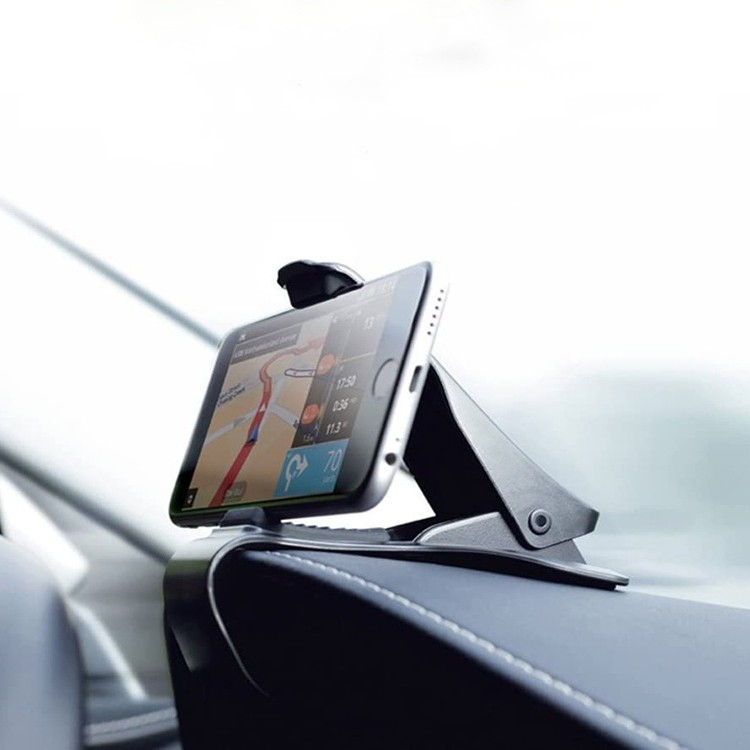 Suport telefon auto pentru bord cu clema reglabila, universal, prindere sigura, utilizare cu o mana, negru [10]