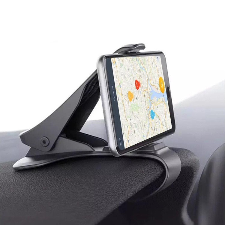 Suport telefon auto pentru bord cu clema reglabila, universal, prindere sigura, utilizare cu o mana, negru [14]