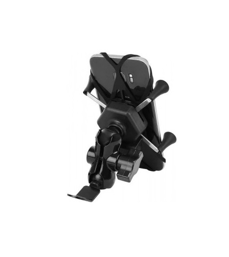 Suport de telefon reglabil,rotire 360 grade pentru motocicletă cu incarcator - Negru [2]