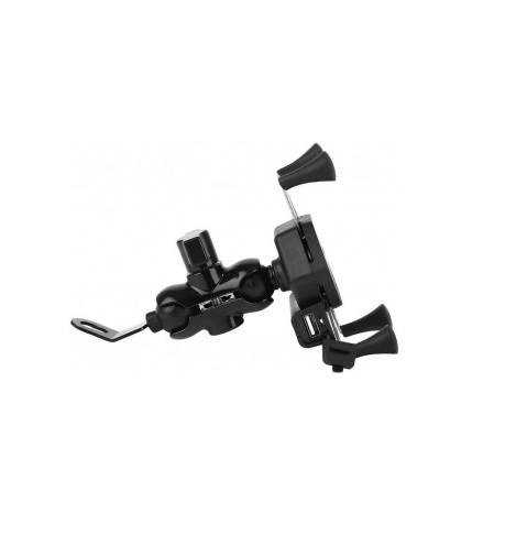 Suport de telefon reglabil,rotire 360 grade pentru motocicletă cu incarcator - Negru [6]