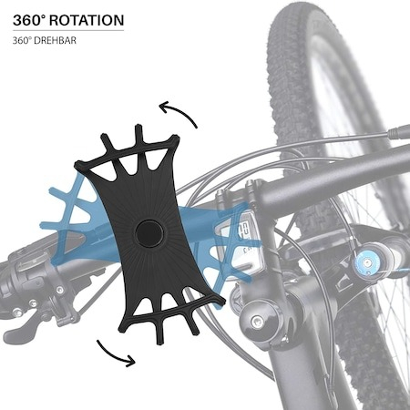 Suport telefon din silicon, montare pe ghidon pentru bicicleta, motocicleta, trotineta, rotire 360 grade - Gri [5]