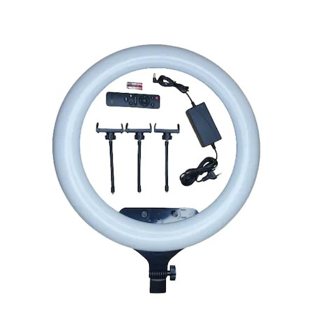 Lampa circulara LED 56 cm diametru, trepied reglabil 200 cm + 3x suport telefon [2]