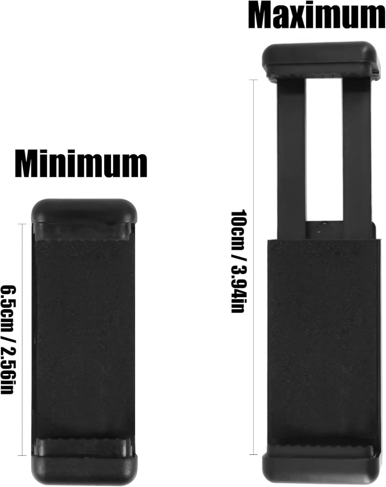 Suport universal pentru telefon cu montura trepied 1/4 inch, adaptor smartphone reglabil pentru monopied, selfie stick si mini trepied, negru [5]