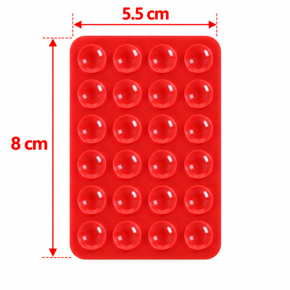 Suport universal rosu 8 x 5,5 x 1 cm pentru telefon, silicon flexibil [2]