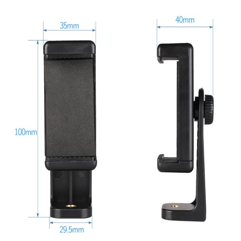 Suport universal rotativ 360 pentru trepied cu prindere 1/4, clema reglabila 58-105 mm pentru smartphone, streaming si filmari [6]