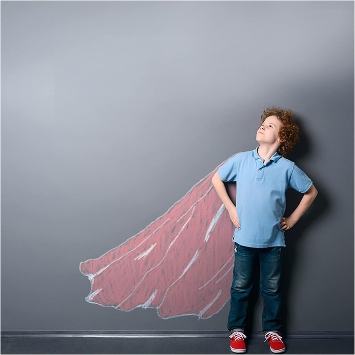 Tabla adeziva neagra pentru scris si desenat, 200 x 45 cm, cu folie autoadeziva tip tabla de scris si 5 x crete colorate, ideala pentru scoala, acasa sau restaurant [17]