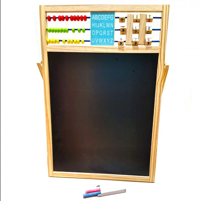 Tabla magnetica cu 2 fete, litere si cifre magnetice incluse, numaratoare, 54x36 cm - Multicolor [3]