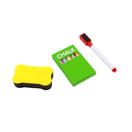 Tabla magnetica de scris pentru copii cu 2 fete,ceas,crete,marker,burete,inaltime totala 67 cm [3]