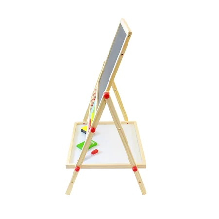 Tabla magnetica de scris pentru copii cu 2 fete,ceas,crete,marker,burete,inaltime totala 67 cm [2]